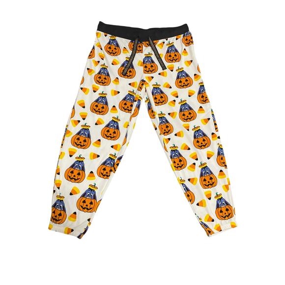 Disney Halloween Lounge Pants Size L 12-14 White Orange Eeyore Pumpkin - Picture 12 of 16